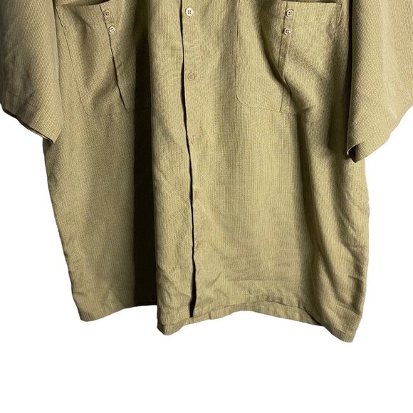 725 Originals Men's Tan Casual Button-Down Short Sleeve Shirt - Picture 3 of 7